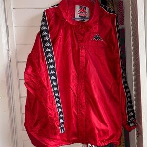 Kappa Red Track Jacket with Black and White Accents